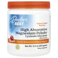 Doctors Best, Magnesiumpulver mit hoher Absorptionsfähigkeit, süßer Pfirsich, 347 g