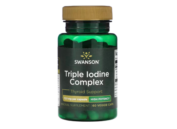 Swanson, Dreifach-Jod-Komplex, hochwirksam, 12,5 mg, 60 pflanzliche Kapseln