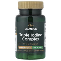 Swanson, Dreifach-Jod-Komplex, hochwirksam, 12,5 mg, 60 pflanzliche Kapseln