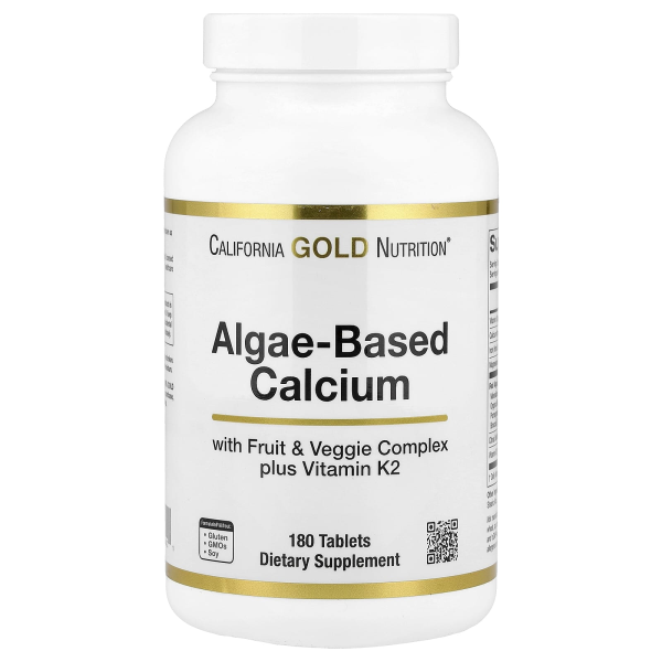 California Gold Nutrition, Calcium Algen, Vitamin D3, Magnesium, 180 Tabletten