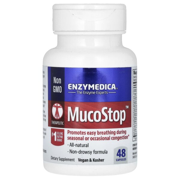Enzymedica, MucoStop, Schleimlöser, 48 Kapseln - DE Versand via DHL