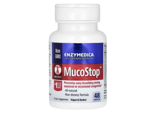 Enzymedica, MucoStop, Schleimlöser, 48 Kapseln - DE Versand via DHL