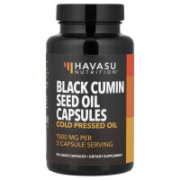 Havasu Nutrition, Black Cumin Seed Oil, Schwarzkümmelöl, kalt gepresstes Öl, 90 Flüssigkapseln (500 mg pro Kapsel)