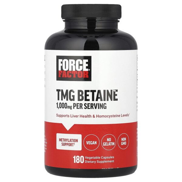 Force Factor, TMG Betaine, Betain TMG, 180 pflanzliche Kapseln (500 mg pro Kapsel)