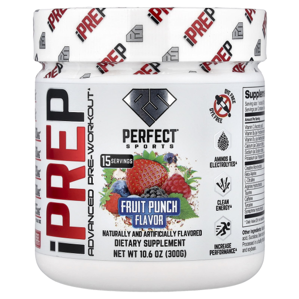 PERFECT Sports, iPrep, Advanced Pre-Workout, verbessertes Pre-Workout, Fruchtpunsch, 300 g