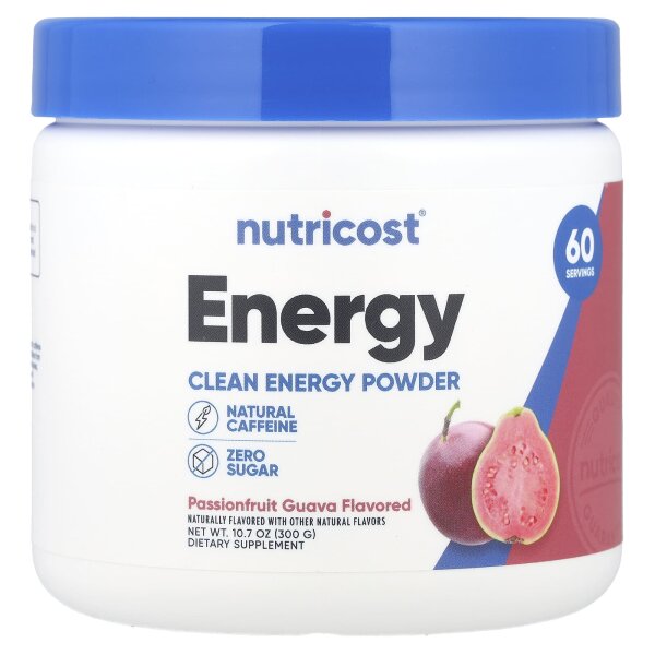 Nutricost, Pulver für saubere Energie, Passionsfrucht-Guave, 300 g
