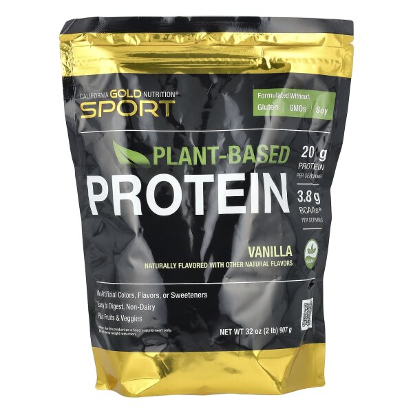 California Gold Nutrition, veganes Protein mit Erbsenproteinisolat und Naturreisprotein, Vanille, 907 g