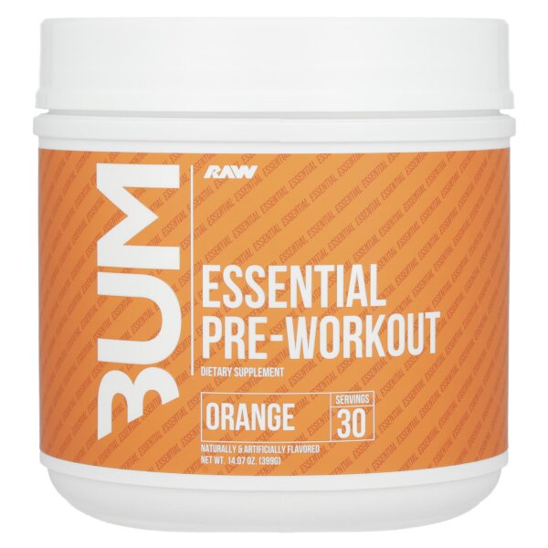 Raw Nutrition, Bum, Essential Pre-Workout, essenzielles Pre-Workout, Orange, 399 g