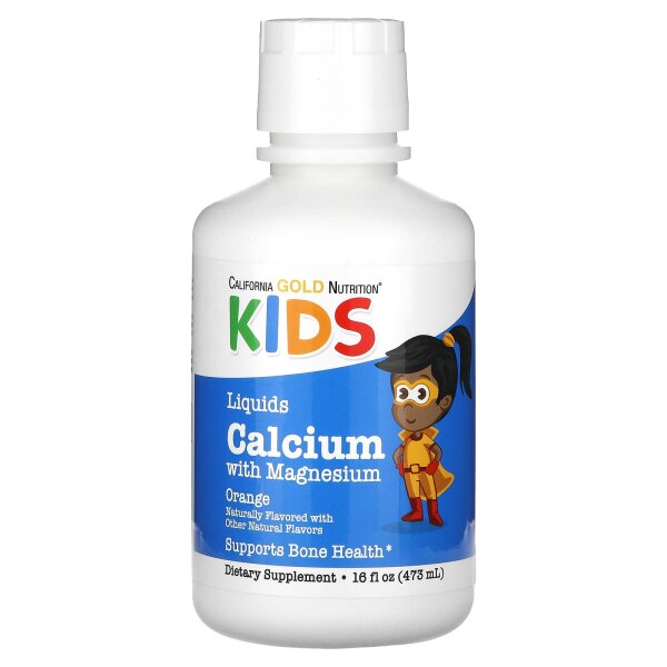California Gold Nutrition, flüssiges Calcium für Kinder mit Magnesium, Vitamin D und Zink, 473 ml