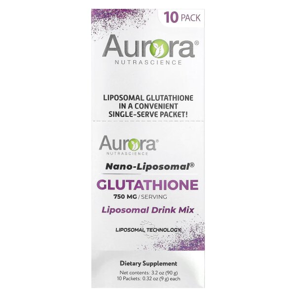 Aurora Nutrascience, Nano-Liposomal®, Glutathione, liposomale Trinkmischung, 10 Päckchen, je 9 g