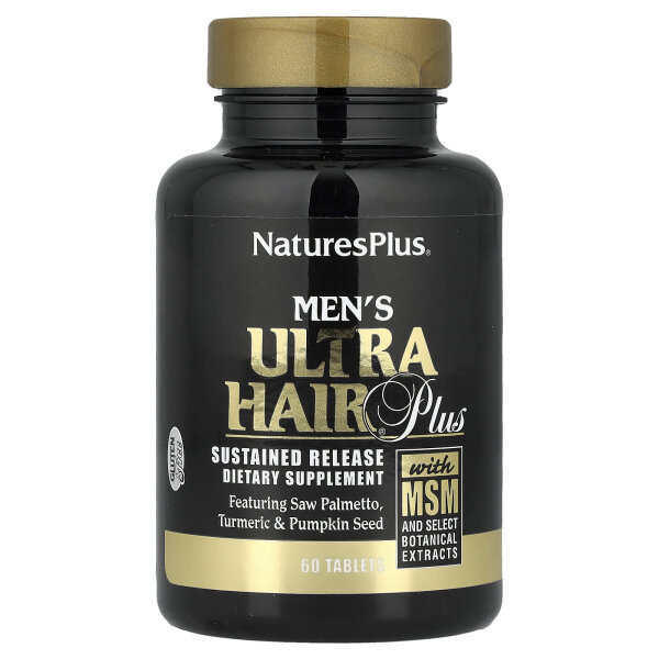 NaturesPlus, Mens Ultra Hair Plus, MSM Biotin, Vitamin B2, 60 Tabletten