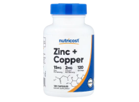 Nutricost, Zinc + Copper, Zink und Kupfer, 120 Kapseln