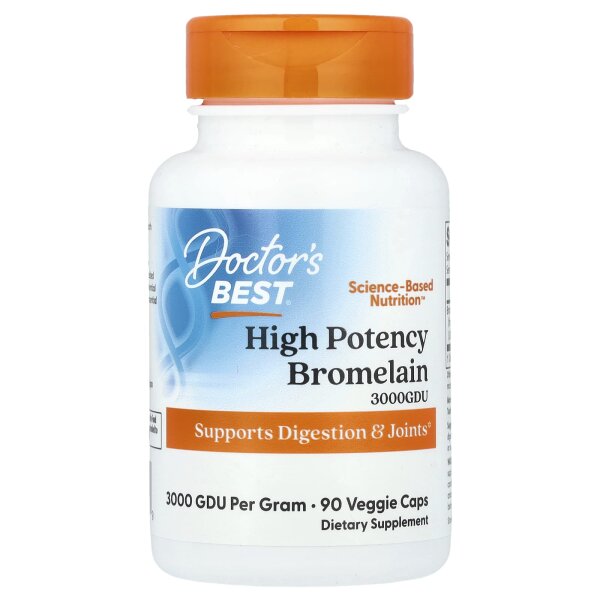 Doctors Best, Potenzsteigerndes Bromelain 3000 GDU, 500 mg, 90 vegetarische Kapseln