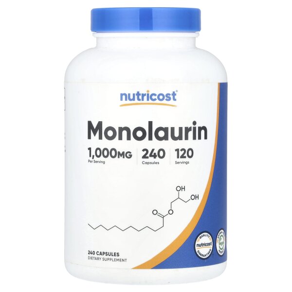 Nutricost, Monolaurin, 240 Kapseln (500 mg pro Kapsel)