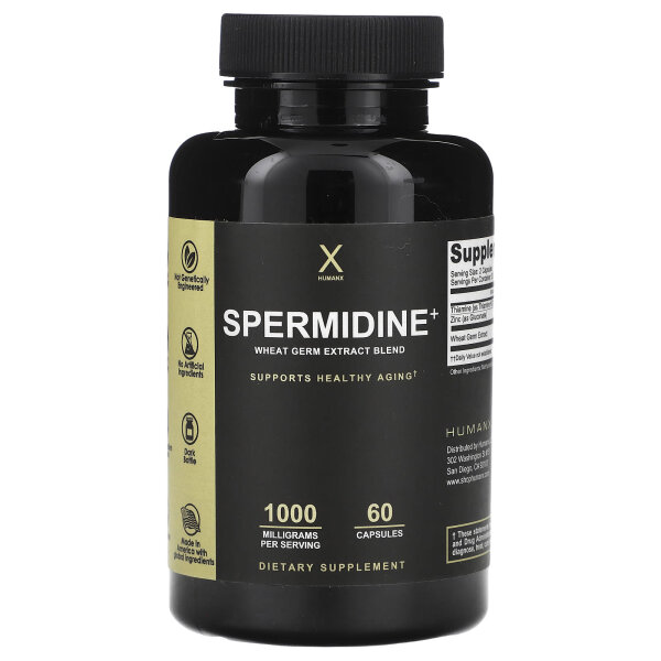 Humanx, Spermidin+, Wheat Germ Extract Blend, Weizenkeimextraktmischung, 60 Kapseln
