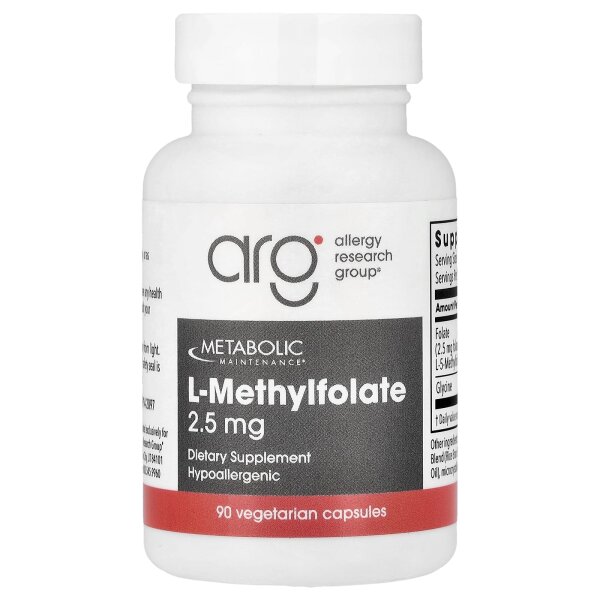 Metabolic Maintenance, L-Methylfolate, L-Methylfolat, 2,5 mg, 90 Kapseln