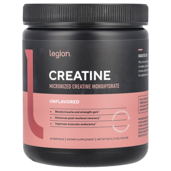 Legion Athletics, mikronisiertes Kreatinmonohydrat, geschmacksneutral, 312 g