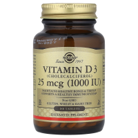 Solgar, Vitamin D3, 25 mcg (1.000 IU), 180 Tabletten
