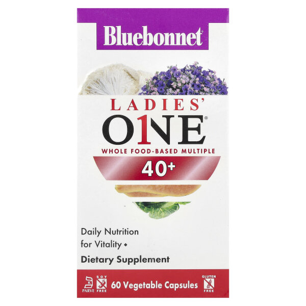 Bluebonnet Nutrition, Women‘s ONE® ab 40, Multivitamine auf Vollwertbasis, 60 pflanzliche Kapseln