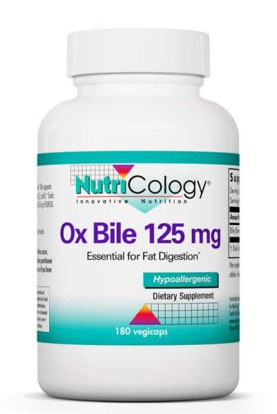 Nutricology, Ox Bile, Ochsengalle, 125 mg, 180 vegetarische Kapseln
