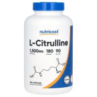 Nutricost, L- Citrulline, L-Citrullin, 180 Kapseln (750 mg pro Kapsel)