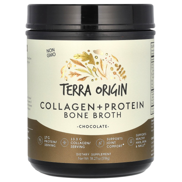 Terra Origin, Kollagen + Protein Knochenbrühe, Schokolade, 518 g