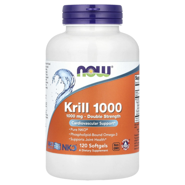 NOW Foods, Krill 1000, Nahrungsergänzungsmittel mit Krill, 120 Weichkapseln