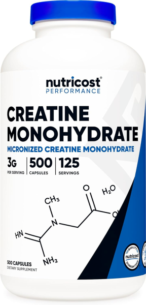 Nutricost Creatine Monohydrate Capsules (3000 MG) (500 Kapseln)