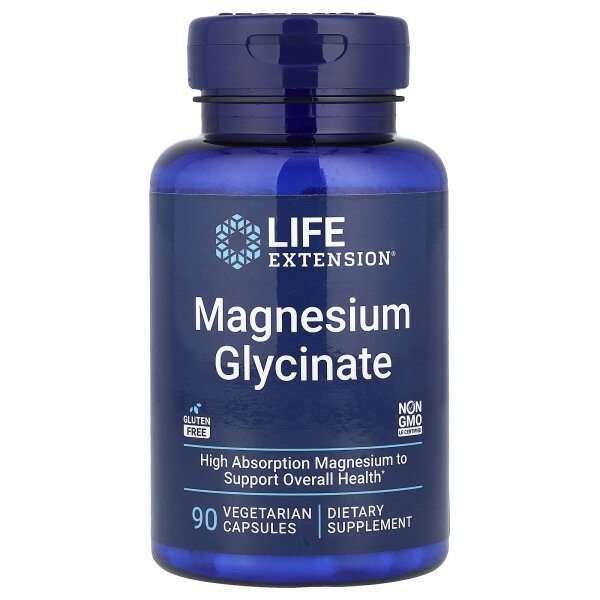 Life Extension, Magnesiumglycinat, 90 pflanzliche Kapseln (105 mg pro Kapsel)