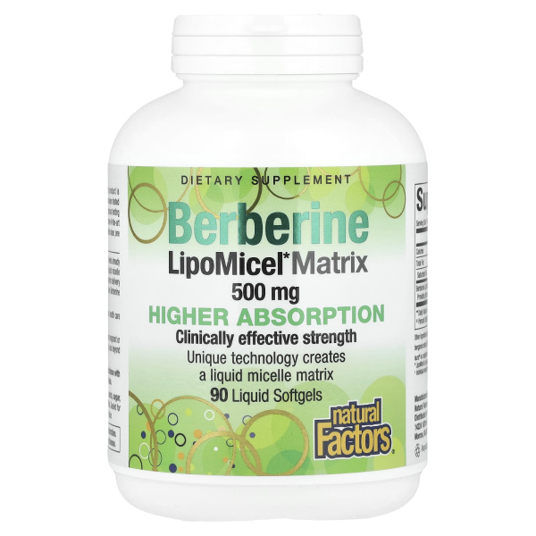 Natural Factors, Berberine, LipoMicel Matrix, 500 mg, 90 flüssige Weichkapseln