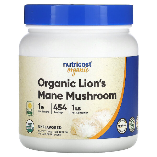 Nutricost, Bio-Löwenmähne-Pilz, geschmacksneutral, 454 g