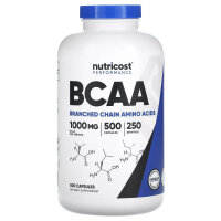 Nutricost, Performance, BCAA, 1.000 mg, 500 Kapseln (500...