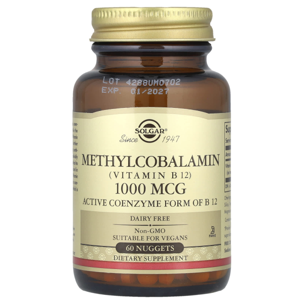 Solgar. sublinguales Methylcobalamin (Vitamin B12), 1.000 mcg, 60 Nuggets