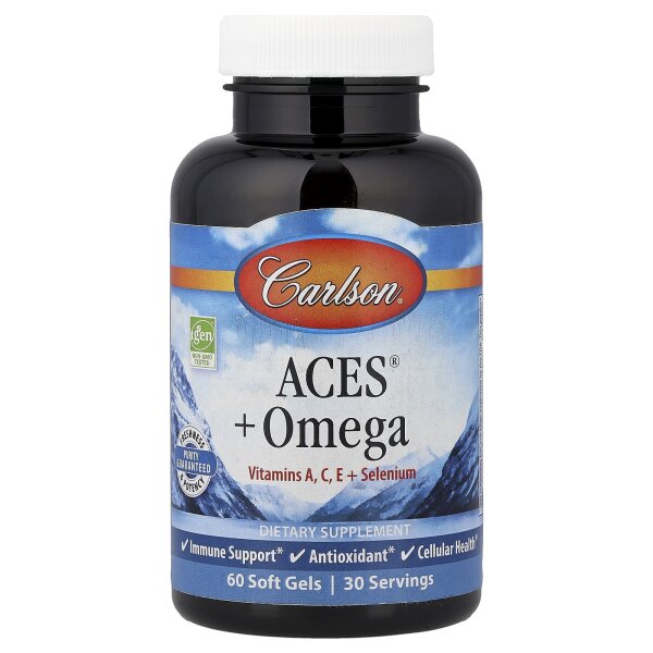 Carlson, ACES® + Omega, 60 Weichkapseln - DE Versand via DHL