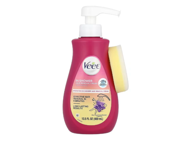 Veet, In der Dusche Haarentfernungscreme, Aloe Vera und Veilchenblüte, 400 ml