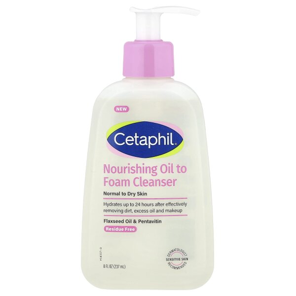 Cetaphil, Öl-zu-Schaum-Reiniger, normale bis trockene Haut, 237 ml