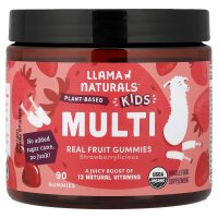 Llama Naturals, pflanzliche Multivitamine für Kinder, Strawberrylicious, 60 Fruchtgummis