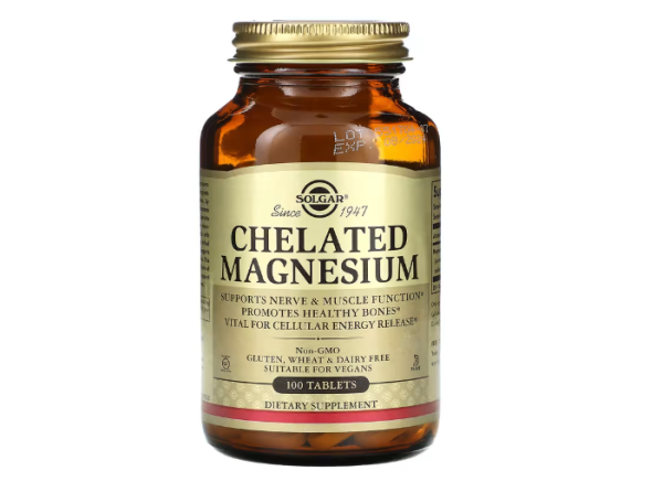 Solgar, Chelated Magnesium, chelatiertes Magnesium, 100 Tabletten (100 mg pro Tablette)