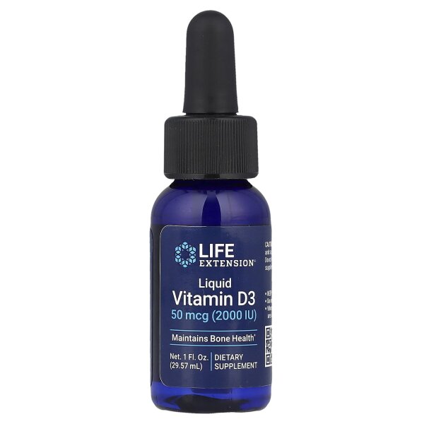 Life Extension, Liquid Vitamin D3, flüssiges Vitamin D3, 50 mcg (2.000 IU), 29,57 ml