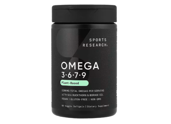 Sports Research, Omega 3-6-7-9, pflanzliches Omega, 90 vegetarische Weichkapseln
