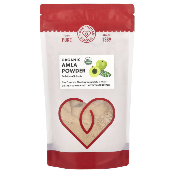 Pure Indian Foods, Organic Amla Powder, Bio-Amlapulver, 227 g
