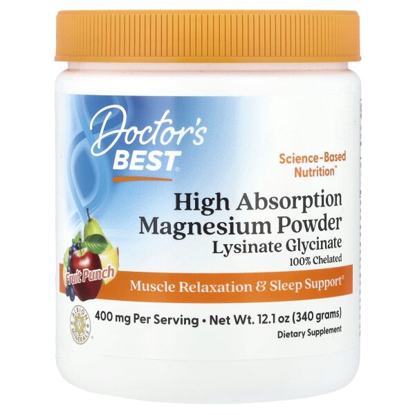 Doctors Best, hochabsorbierendes Magnesiumpulver, Fruchtpunsch, 340 g