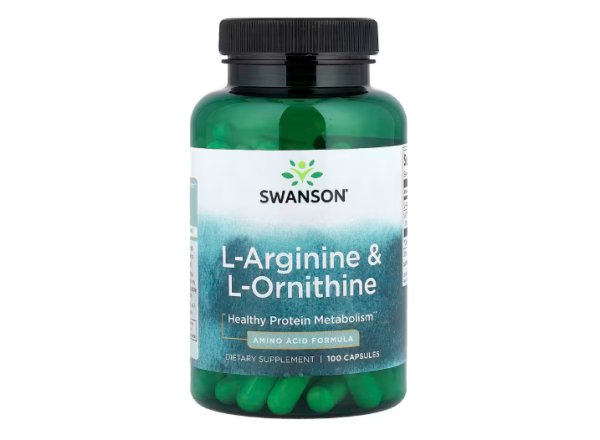 Swanson, L-Arginine & L-Ornithine, L-Arginin und L-Ornithin, 100 Kapseln