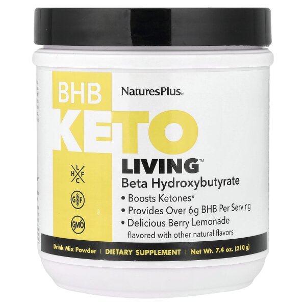 NaturesPlus, BHB Keto Living™, köstliche Beerenlimonade, 210 g