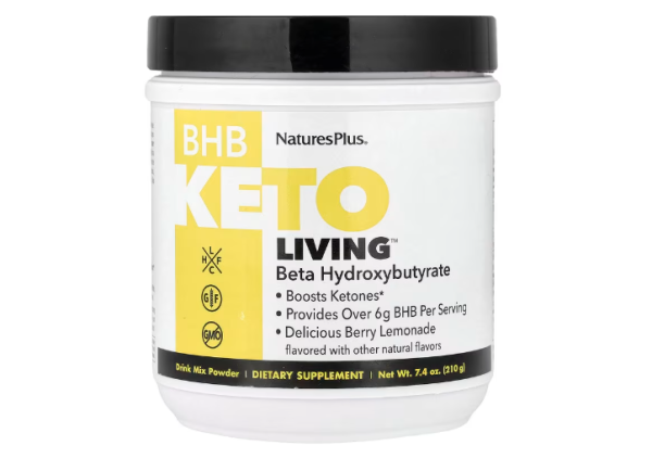 NaturesPlus, BHB Keto Living™, köstliche Beerenlimonade, 210 g