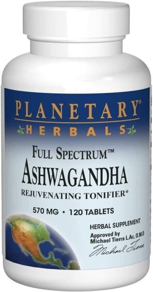 Planetary Herbals Voll Spectrum Ashwagandha 570m, 120 Tabletten