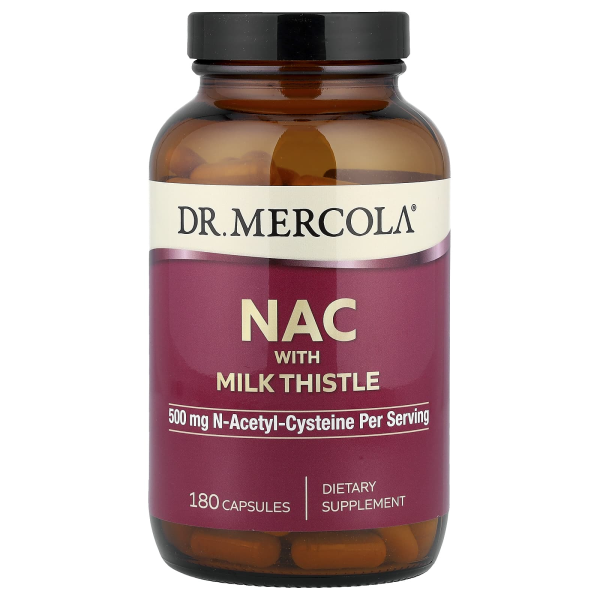 Dr. Mercola, NAC with Milk Thistle, NAC mit Mariendistel, 180 Kapseln