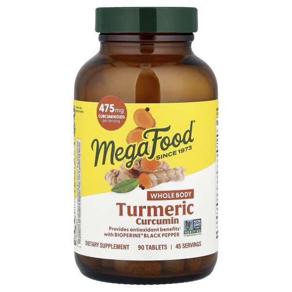 MegaFood, Turmeric Curcumin, Kurkuma-Curcumin, 90 Tabletten