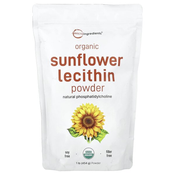 Micro Ingredients, Organic Sunflower Lecithin Powder, Bio-Sonnenblumenlecithinpulver, 454 g