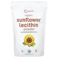 Micro Ingredients, Organic Sunflower Lecithin Powder, Bio-Sonnenblumenlecithinpulver, 454 g